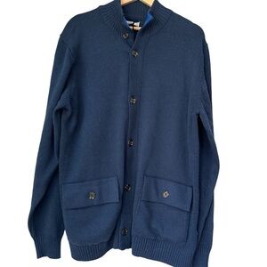 Five Four Men's Wiley Button Front Cardigan Sweater, Navy, XL